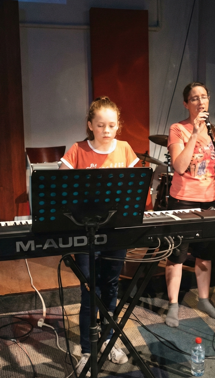 Student performing on keyboard